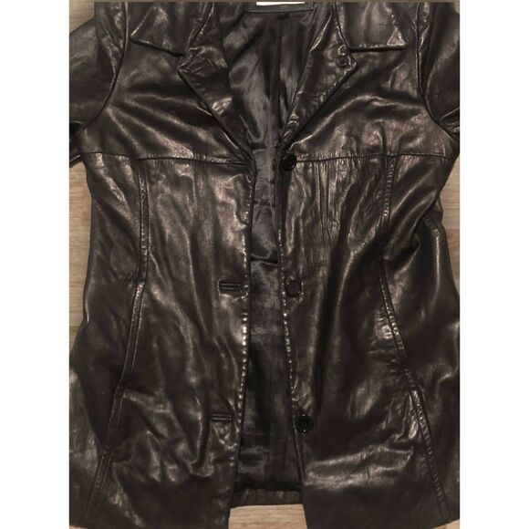 Lady Hathaway 100% Leather Blazer Jacket Size L - Picture 8 of 10